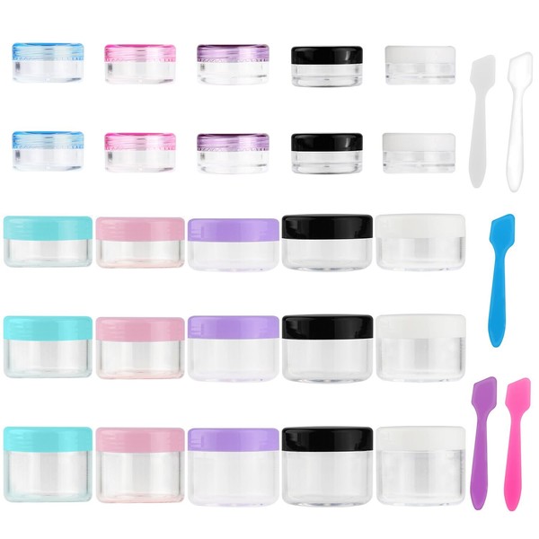 Accmor Accmor 25 Pieces Acrylic Containers with Lids 3/5/10/15/20 Gram