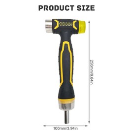 250 × 100 × 50 mm Multifunctional Hammer Dual Purpose, Robust and Durable, Rgonomical Design, Multifunctional Mounting Hammer, Ideal for Household Repairs (Black)