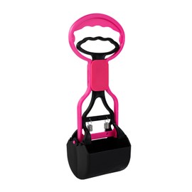 Andiker Pooper Scooper for Pets, Portable Pet Waste Scooper, Dog Poop Scoop, Pet Waste Jaw Clamp Scooper, High Elastic Spring (Pink)