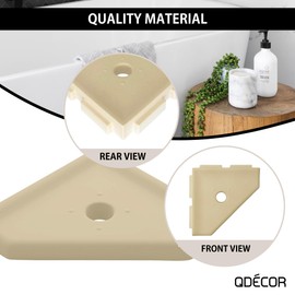 Questech Décor 5 Inch Shower Soap Dish, Bathroom Shelf Storage Organizer, Lugged for New Construction, Corner Shower Shelf Caddy for Tiled Shower Walls, 5 Inch Geo Lugged, Sand Matte