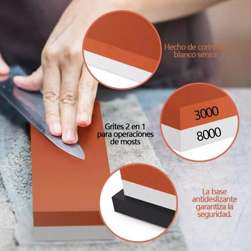 Veool Piedra De Afilar Grindstone De Doble Lado 3000/8000