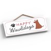 Global Designs HAPPY HOWLIDAYS DOG PET THEMED CHRISTMAS DECORATIONS WOODEN