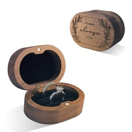 WeddingGiftsWedding Wooden Ring Box Wedding Day Engagement Ring Boxes for Proposal Walnut Wood Ring Bearer Box -It Was Always You