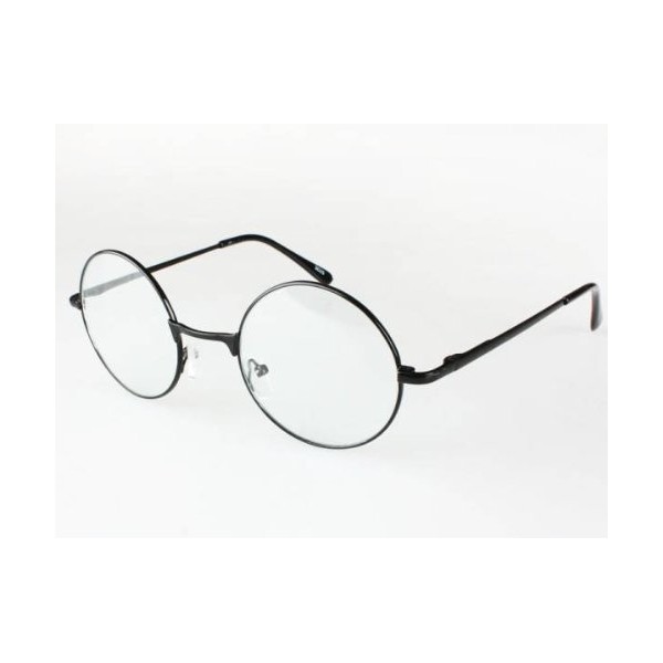 Plain glasses, Round shaped, Retro, Antique, Costume Props, Black, Unisex