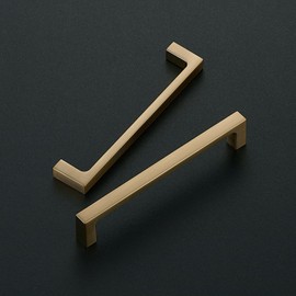 Ravinte 5 Pack Solid 5 Inch Square Cabinet Handles - Champagne Bronze Pulls for Drawers and Kitchen Cabinets - Hardware Handles