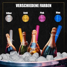 h2i Ice Fountain, Pack of 24, Ice Stars, Magic Stars Fountain in Gold for Engagement, Wedding, Birthday, Youth Party, Table Fireworks, Decoration for Cakes