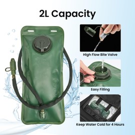 G4Free Military Hydration Backpack with 2L Improved Bladder, Hydration Bladders, Hiking Backpacks for Hiking, Cycling, Running, Trips and Climbing