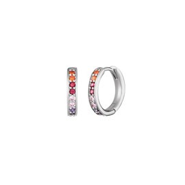 Engelsrufer ERE-WARM-ZIM-CR-13 Creole Earrings Sterling Silver with Zirconia in Warm Colours Diameter 21 mm, Sterling Silver, Cubic Zirconia