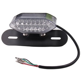 MotorToGo Clear LED Motorcycle Brake Tail Turn Signal License Plate Integrated Light Compatible for 2013 Yamaha TW200 Trailway