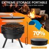 3-in-1 Fire Pit with Grill & Lid, 23" Outdoor Fire