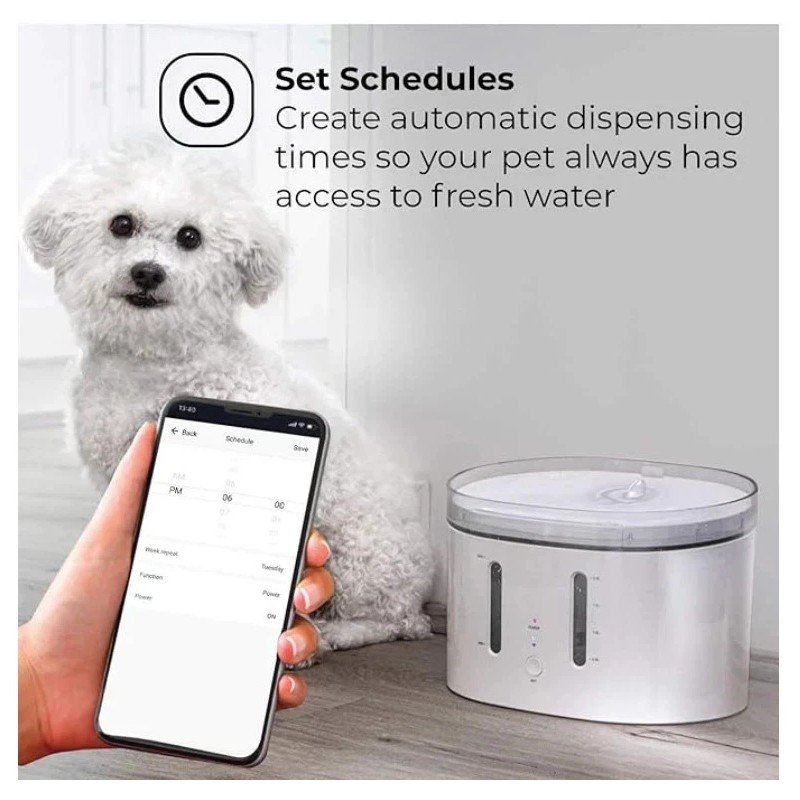 Home Zone Pet Smart Wireless Water Fountain Dispenser for Small