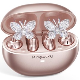 Kinglucky Auriculares de oído abierto ClipFree con aretes de mariposa, auriculares ultracómodos y de ajuste seguro tipo clip, 50 horas de reproducción