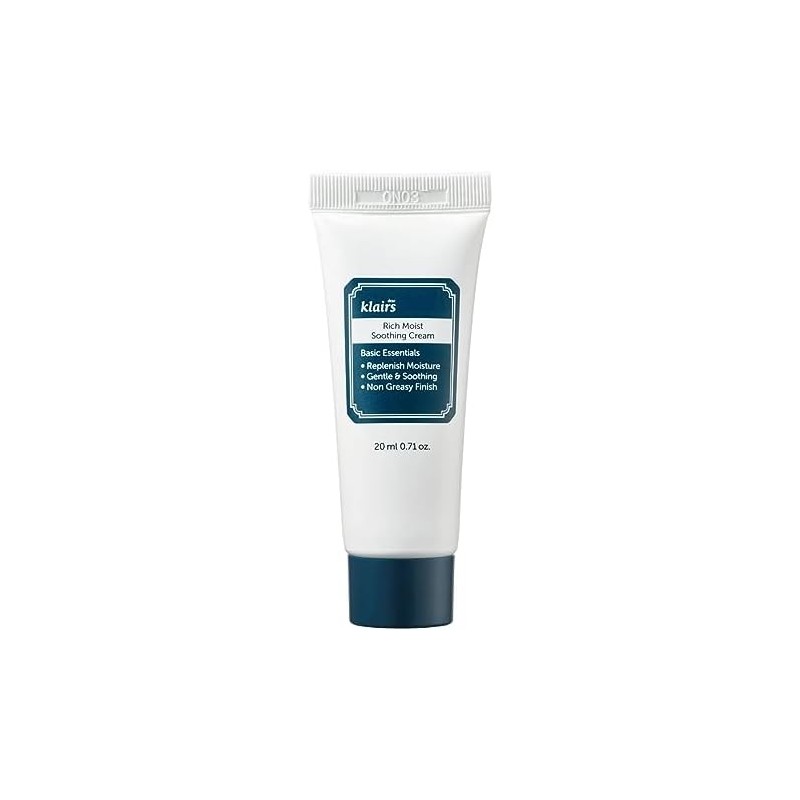 DearKlairs Rich Moist Soothing Cream 20ml, For Sensitive Skin, Hypoallergenic,
