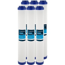 SpiroPure 20x2.5 Empty Refillable Filter Cartridges with Polyester Pads (Case of 6)