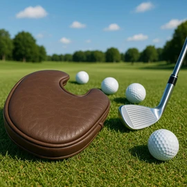 Golf Mallet Putter Covers, Magnetic Closure Brown Premium Leather Mallet Putter Headcovers Fits for L.A.B. Golf OZ1 MEZZ 1 MEZZ1 MAX Putter