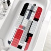 KINUUIS Red Black Bath Tub Mat Non Slip, Modern Geometric