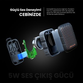 HiFuture Pocket S Bluetooth Speaker | 5.4 Wireless Speaker - IPX7 Waterproof Speaker with Type-C Charging | Portable Speaker with Built in Magnetic Clip - 5W Output with 8 Hours Playtime