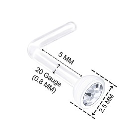 KJM Fashion Flexible Acrylic Nose Rings 0.8 mm 20 g Earrings Pack of 3, Acrylic