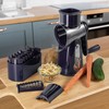 5-in-1 Rotary Cheese Grater with Handle – Stainless Steel Blades,
