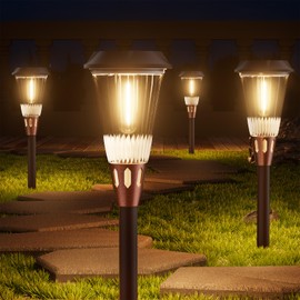 NEWMESSI 8 Pack Bright Solar Lights Outdoor,2-in-1 Warm&Cold Light,IP65 Waterproof 3000K/6500K Solar Pathway Lights Outside,Solar Powered Landscape Lighting for Yard Patio Walkway Driveway Lawn