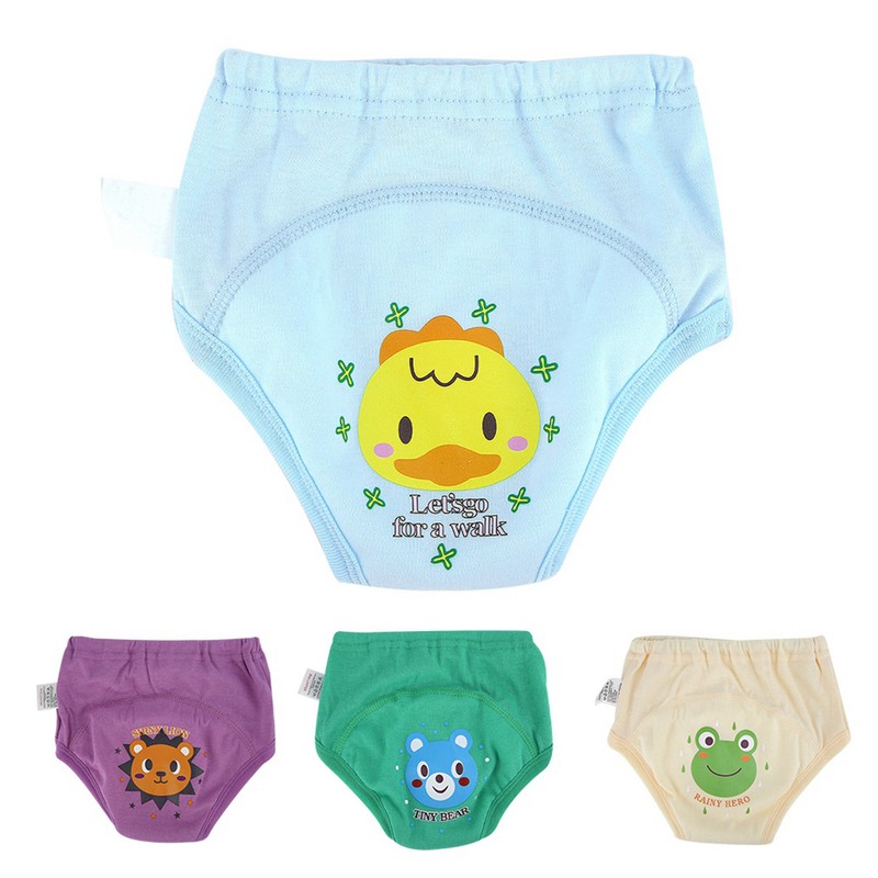 4PCS Baby Cloth Cartoon Waterproof Diapers Nappies Toddler 4 Layers
