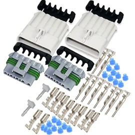 2-Pack, 30Amp (5-PIN) Metri-Pack Waterproof Connector Terminals and Seals 10-12 AWG