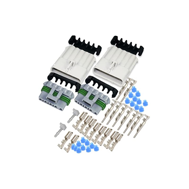 2-Pack, 30Amp (5-PIN) Metri-Pack Waterproof Connector Terminals and Seals 10-12