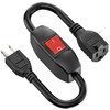 Inline On/Off Switch Extension Cord, Plugrand 3-Prong Household Switchable Power