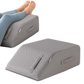 MEGCXIT Leg Pillow Elevation Blood Circulation, Leg Wedge for Elevation for Swelling, Leg Elevating Pillow for After Surgery, Memory Foam Foot Knee Pillow for Back Sleeping 24×22×8 Inch Grey