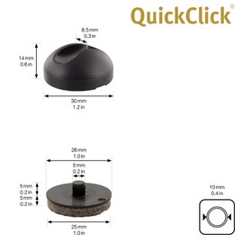 Wagner Floor Protector for Hairpin Legs Diameter 30 x 20 mm for Pipes Diameter 9 mm, High-Quality Plastic, Black, with Interchangeable QuickClick Glides - 12393199