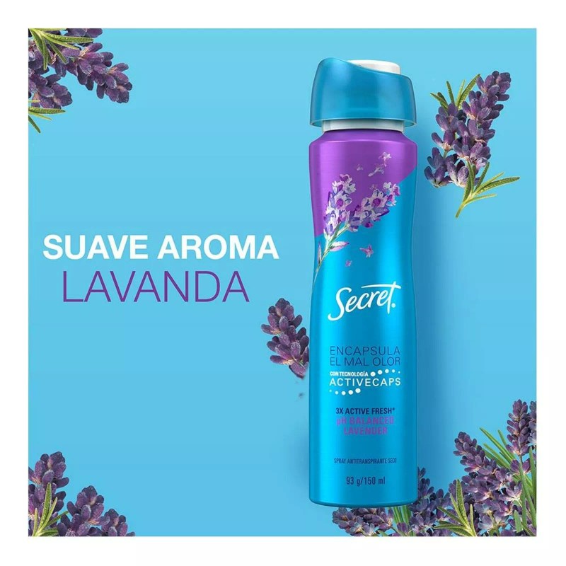 Secret pH Balanced lavander deodorant spray 93 g