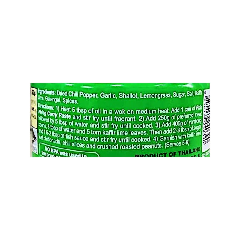 Mini Prik Khing Curry Paste, 4 oz, Thai Cooking Sauce,