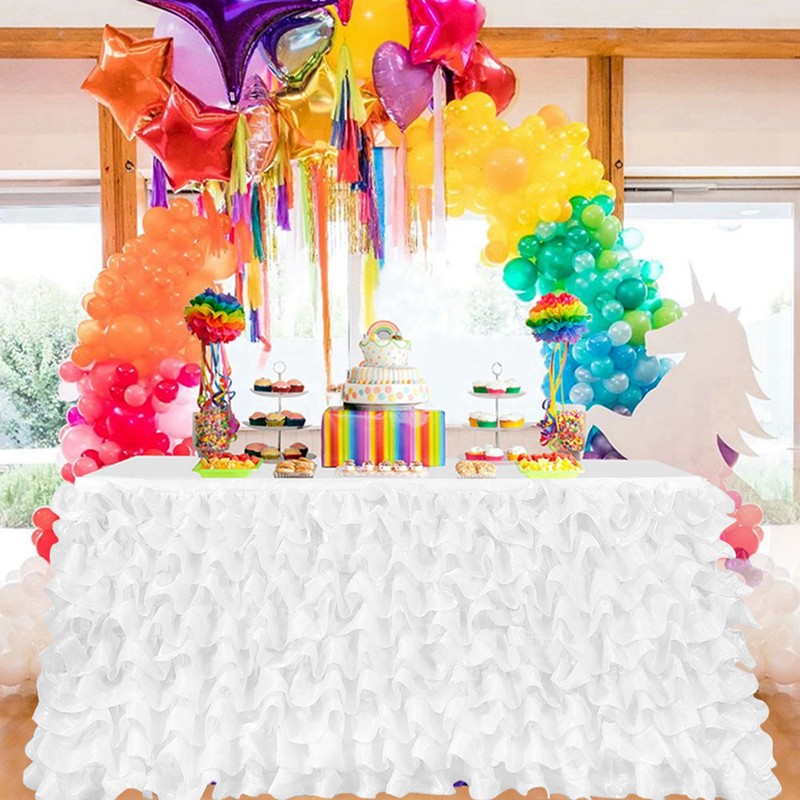 Elegant Comfortable Dessert Table Skirt Cloth Decor for Wedding Party