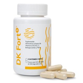 DK Fort5 | Vitamina D3 400 UI + K2 + Vitamina C | Betaglucanos e Inulina | Apoyo Inmune y Óseo | Alta Absorción | 120 Cápsulas