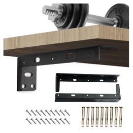 SooGree Shelf Bracket-Heavy Duty L Brackets,Hidden Countertop Support Bracket,Heavy Duty Wall Mounted Industrial Metal Shelf Supports,Cold Rolled Steel Bracket for DIY Table Bench (12.2*3.2*1.8IN)