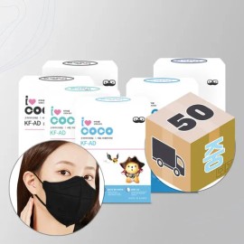 Aikoko KFAD 편안한 새부리 마스크 중-블랙 50매 KFAD Comfortable Duckbill Mask Medium-Black 50 Sheets