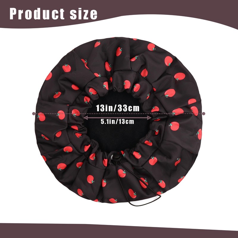 Shower Cap,Adjustable Large Shower Cap for Women,Cloth Lined EVA Exterior