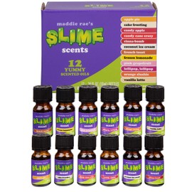 Maddie Rae's Slime Yummy Scented Oils (12 Pack) - X Large 10ml (.34 oz) Natural Food Fragrance Bottles for Diffusers, Aromatherapy, Essential Oil, DIY Candle & Soap Making, Crafts, Supplies, Gift