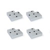 Emuca 2023025 feet, Furniture Silver Plastic, Set of 4 Legs