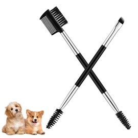 Yuomeaz Double-Head Metal Grooming Comb for Dogs, Facial Tear Stain Remove Combs, Eye Cleaning Combs Brush for Cats Removing Crust, Mucus, Flea