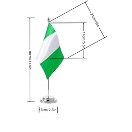 Nigerian Table Flag Desktop Flag of Nigeria With Resistant Stainless Steel Stand Base Nigeria Desk Flag For Veteran Office Home International Conference British Theme Party Holiday Decorations