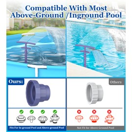 SINCETORE SINCETORE Pool Fountain for Above and Inground Pools, 2 in 1 Dual Spray Pool Waterfall Aerator, Adjustable Pool Sprinkler Fountain Swimming Pool Cooler, Above Ground Pool Accessories Pool Decor