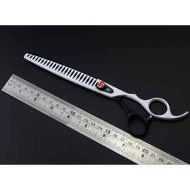 Purple Dragon 8.0 inch Professional Pet Grooming Scissors - Dog Chunker Shears - Adult Animal Thinning Hair Shears for Pet Groomer or Family DIY