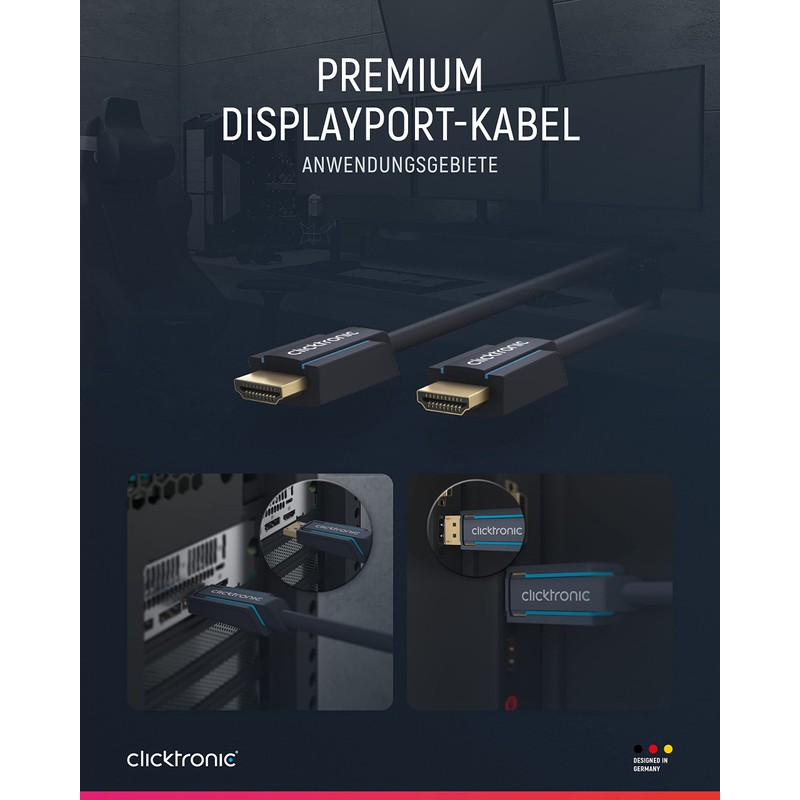 Clicktronic 70713 Casual Display Port Cable, 5m Length