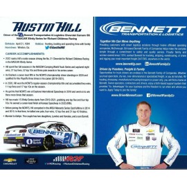 Chase 2022 AUSTIN HILL “BENNETT TRANSPORTATION” #21 NASCAR XFINITY SERIES POSTCARD
