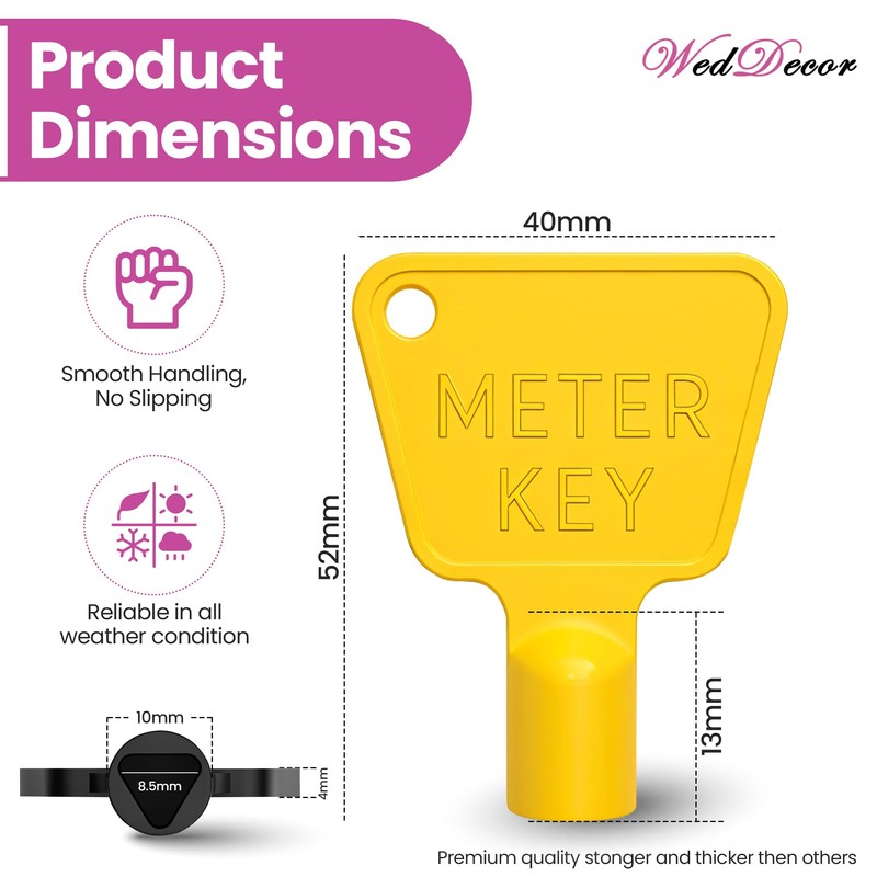 WedDecor 2 Pack Plastic Gas Meter Box Key – Triangle