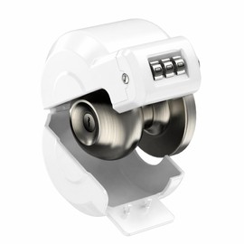 Door Knob Lockout Device Cover to Disable Doorknob/Faucet/Water Valve Hose Lock Door Handle Temporary Lock for Bedroom Door from Outside Door Handle Without Drilling (2, White)