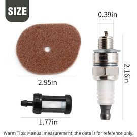 laffoonparts 4144 124 2800 Air Filter + Spark Plug + Fuel Filter Compatible with STIHL FS40 FS40C FS50 FS50C FS56 FS56C FS56R FC56 FC56C FC70 FS70 FS70C HT56C Trimmer