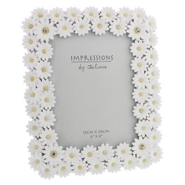 Oaktree Gifts White Resin Daisy Photo Frame 6 x 8