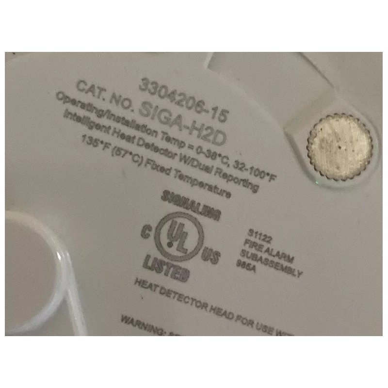 EDWARDS SIGA-H2D Intelligent Fixed Temp Heat Detector W/ Dual Reporting